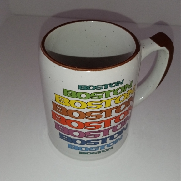 VTG Boston Mass. Rainbow Spellout Souvenir Coffee Mug - Coffee Tea Drinking Mug - Picture 4 of 12